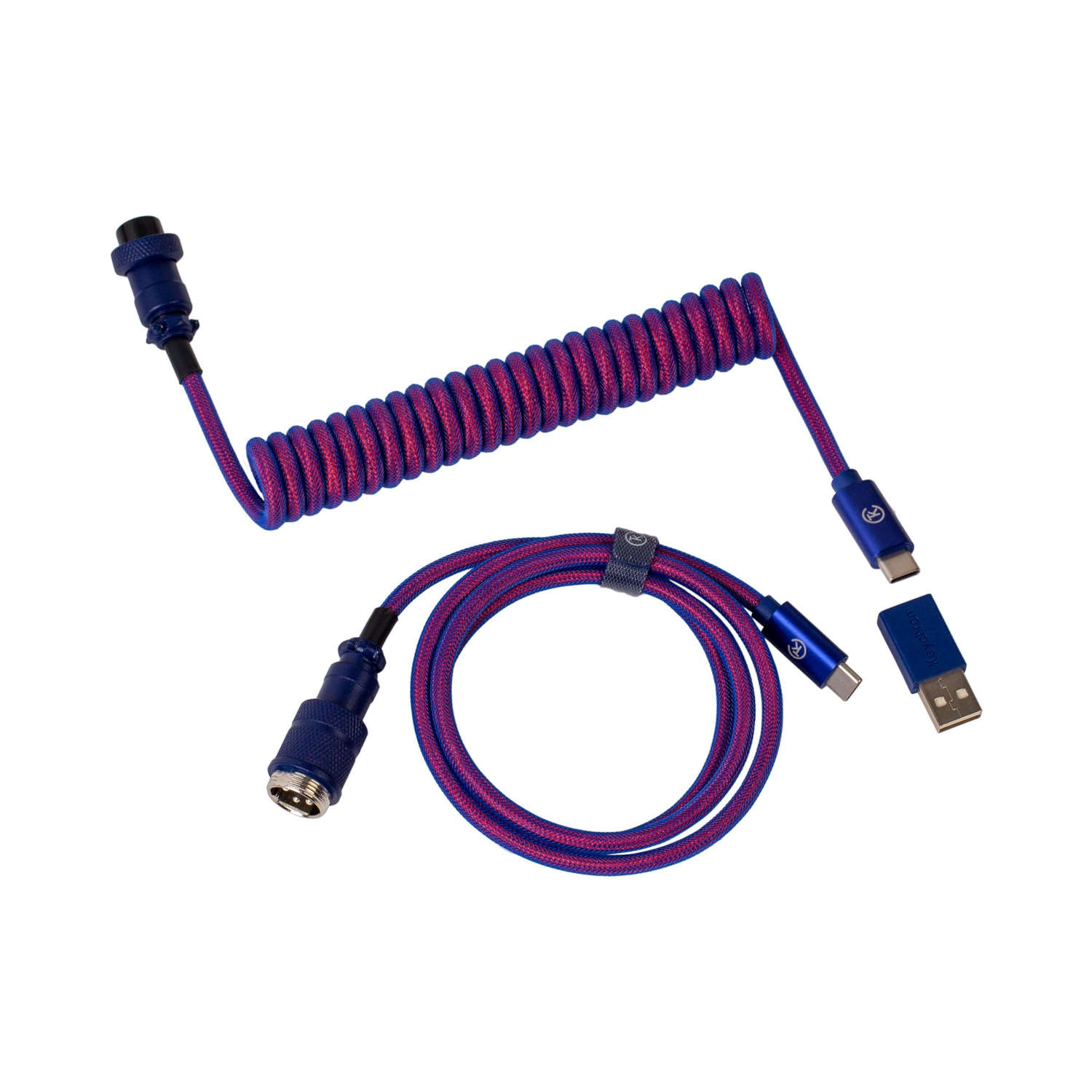 Keychron Premium Coiled Aviator Cable - Purple (Straight)