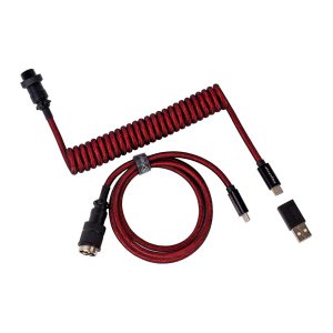 Keychron Premium Coiled Aviator Cable - Red (Straight)