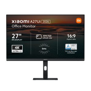 Xiaomi A27Ui-EU 4K UHD 2160P IPS Monitor (60Hz, 6ms, 16:9, HDMI/DP, USB2.0x2, USB-C, Audio & VESA Mount)