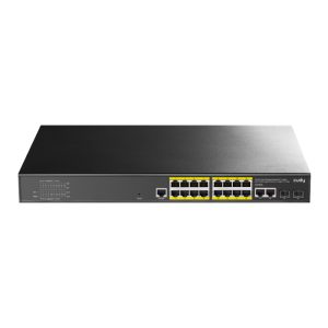 Cudy 16-Port Layer 2 Managed Gigabit PoE+ Switch with 2 Uplink Gigabit Ports and 2 Gigabit SFP Ports 200W - Rack Mount