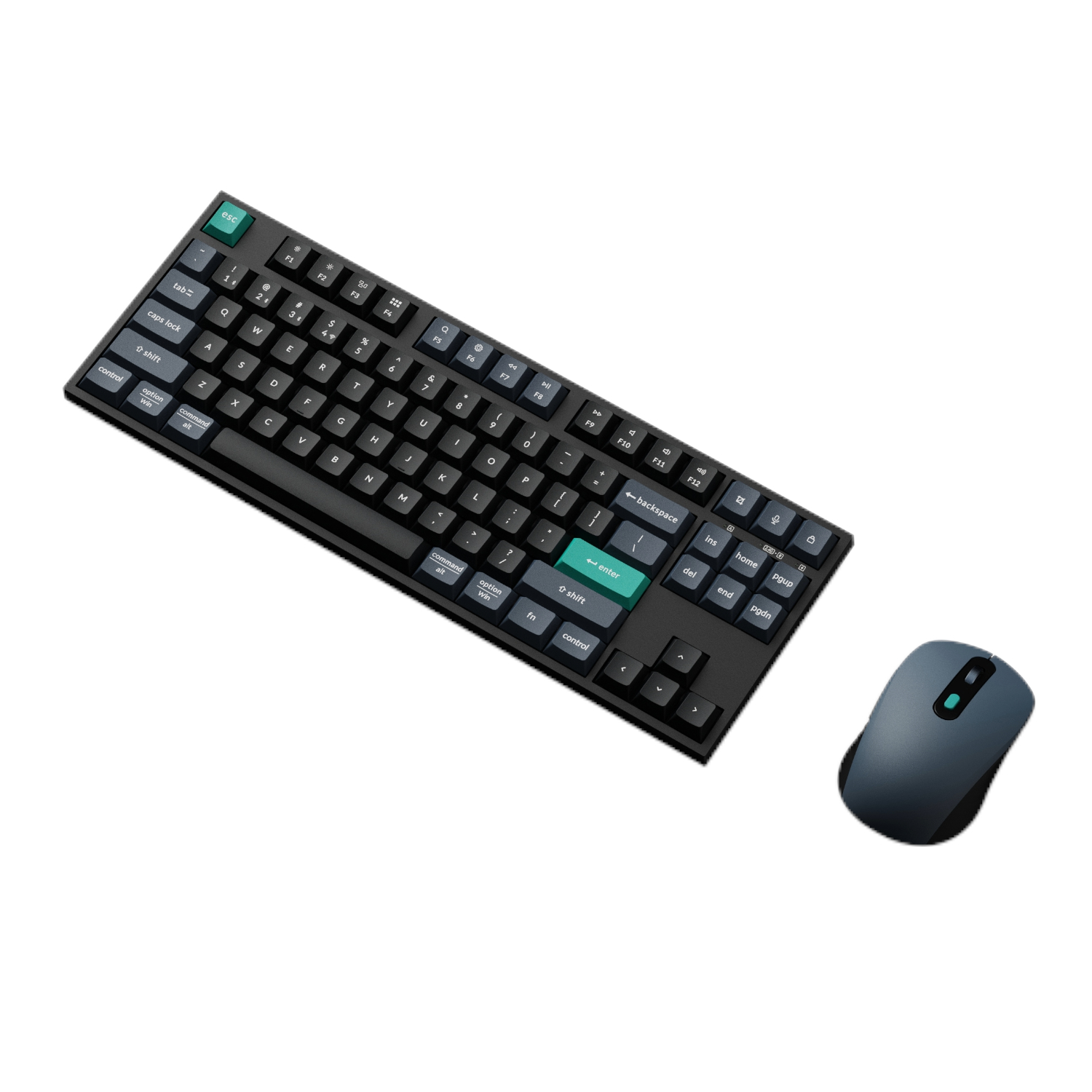Keychron B33 80% TKL Keyboard and BM25 Mouse Wireless Combo - Black Green