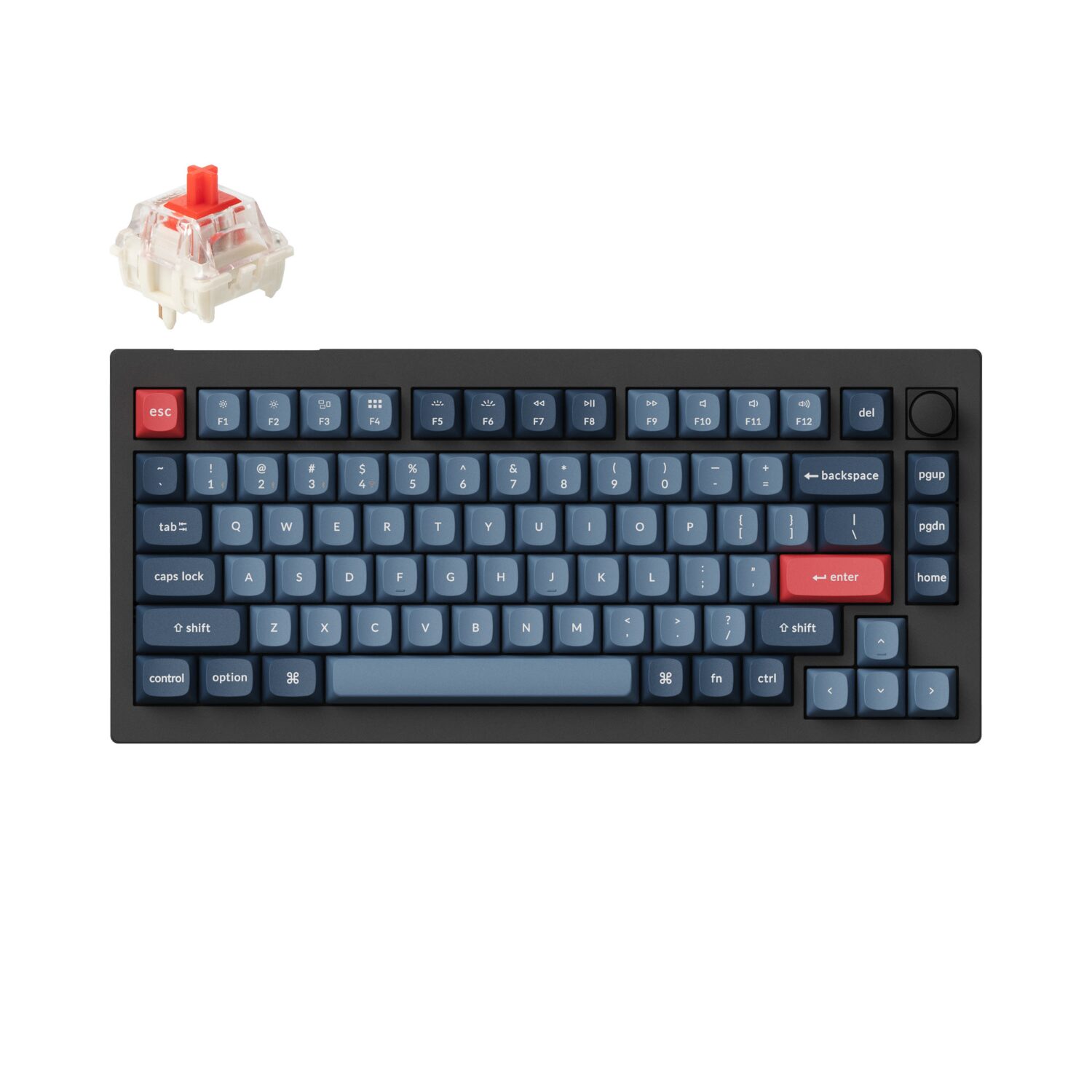 Keychron V1 Max QMK/VIA 75% 1K Red Switch Hot-Swap Gateron Jupiter RGB Wireless Custom Mechanical Keyboard