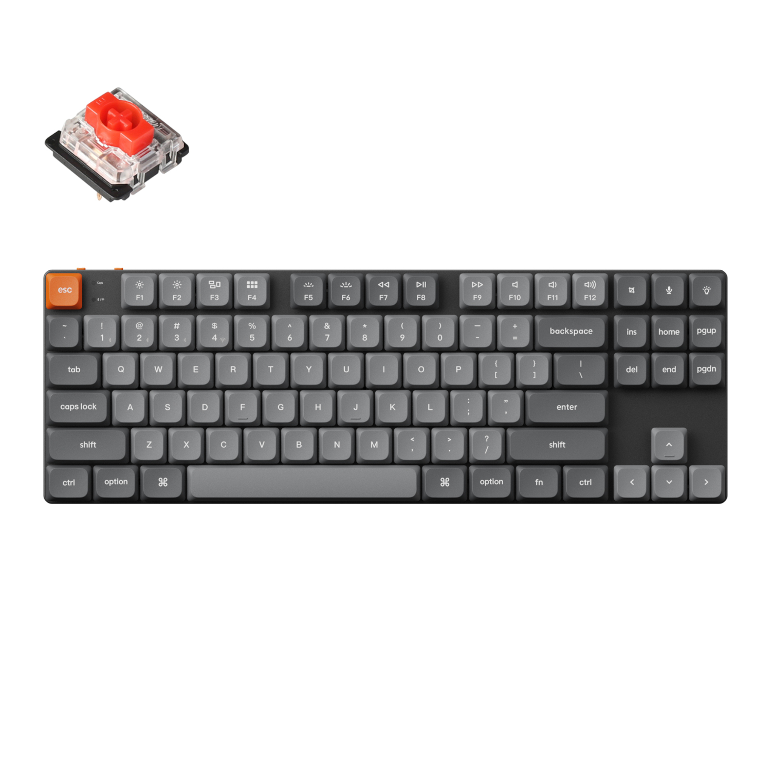 Keychron K1 Max QMK/VIA TKL 80% Red Hot-Swap RGB Low Profile Wireless Custom Mechanical Keyboard
