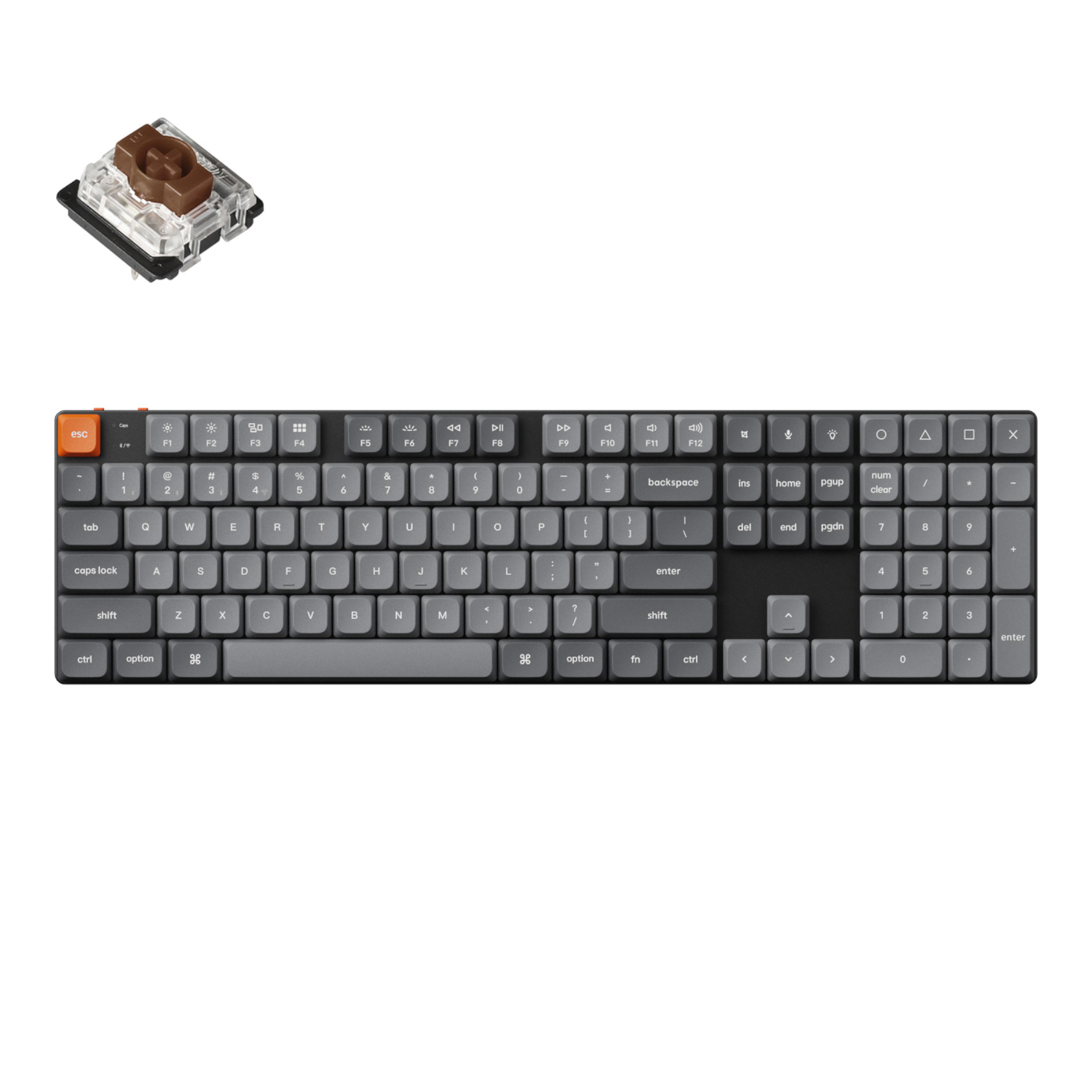 Keychron K5 Max QMK/VIA 100% Brown Hot-Swap RGB Low Profile Wireless Custom Mechanical Keyboard
