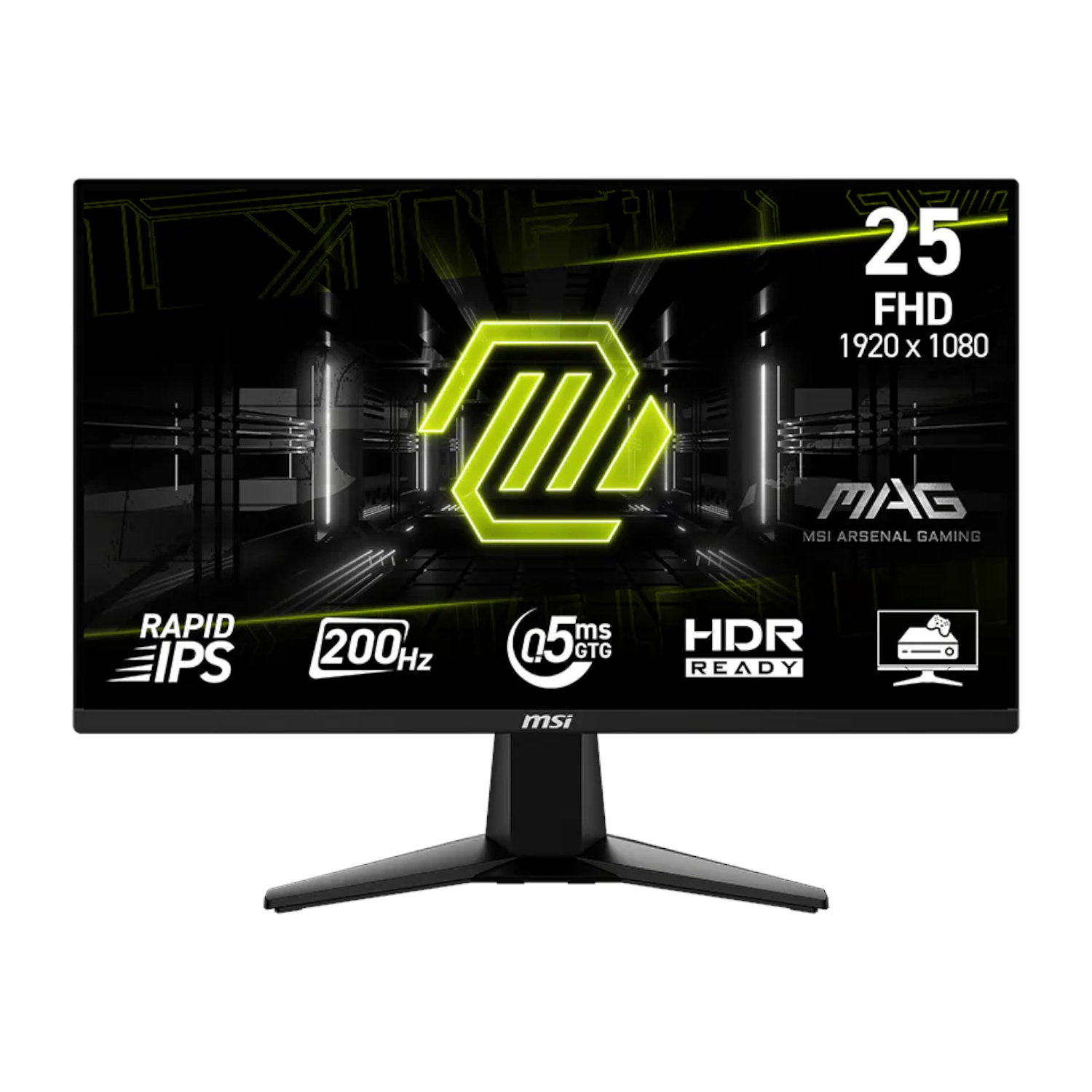 MSI MAG 255F X24 Gaming Monitor 1920x1080 (HD) Rapid IPS 0.5ms 200Hz Adapative Sync