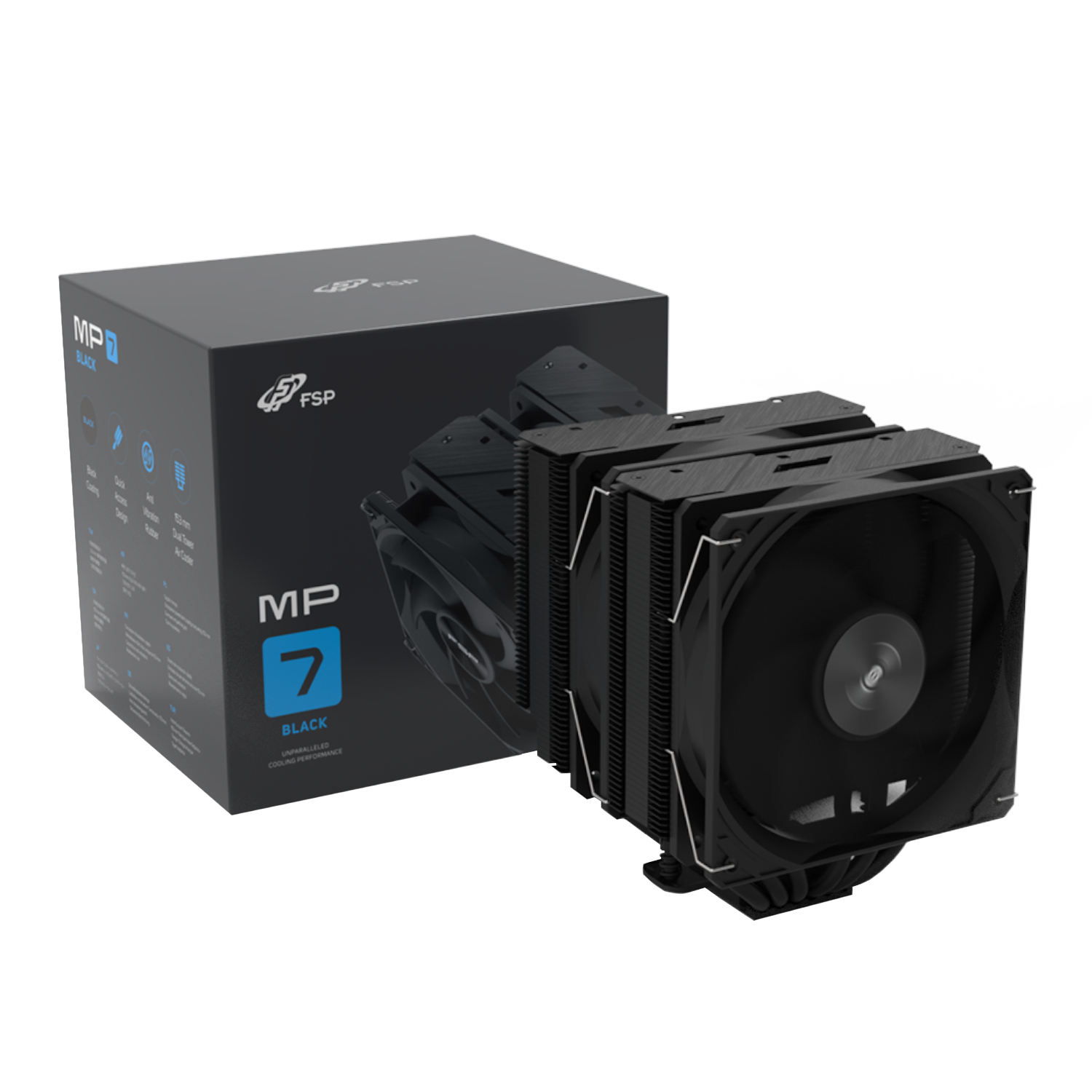 FSP NP7-B 120mm CPU Air Cooler Dual Tower Black