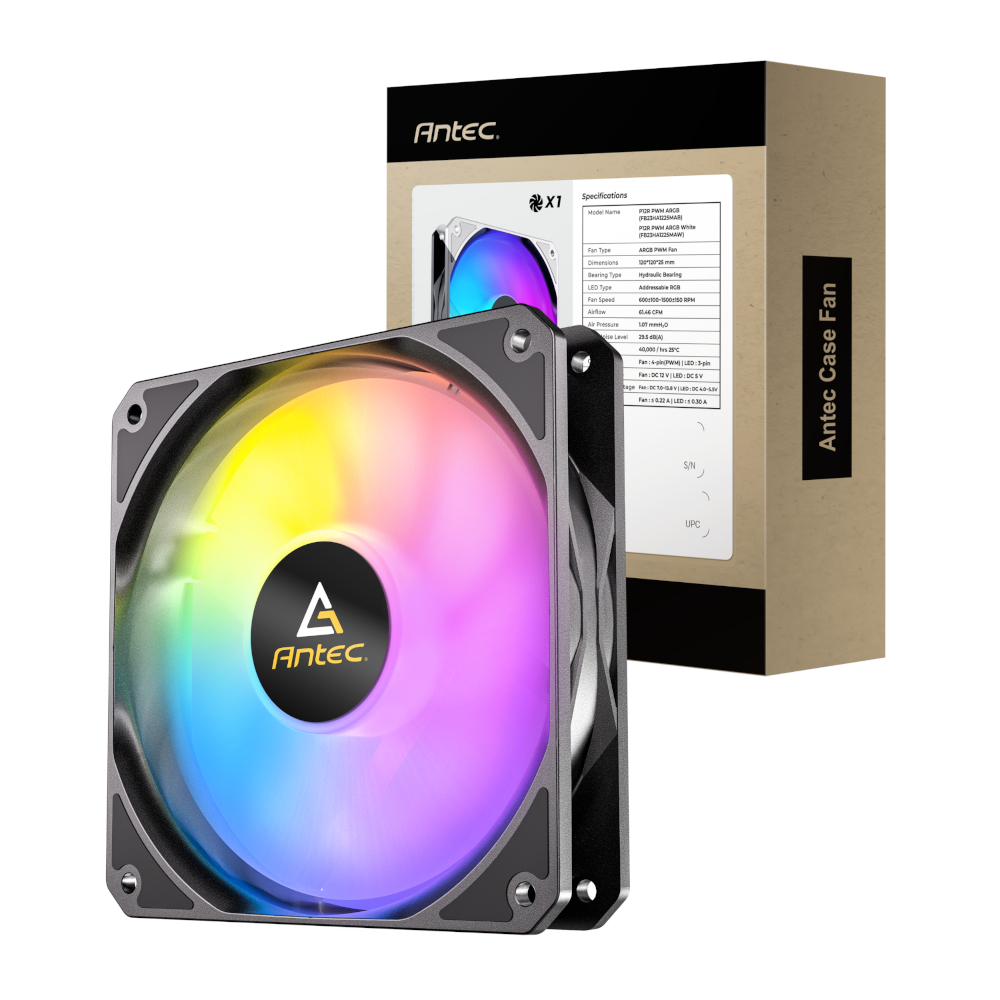 Antec P12 PWM 120mm ARGB Reverse Case Fan Black