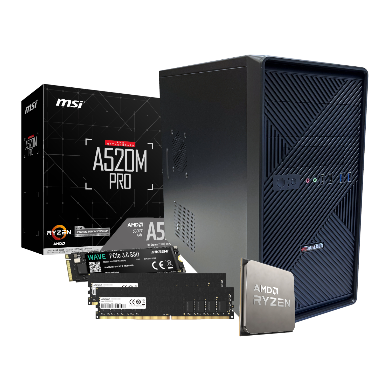 PCBuilder AMD Ryzen 5 3400G Home Master Windows 11 Desktop PC
