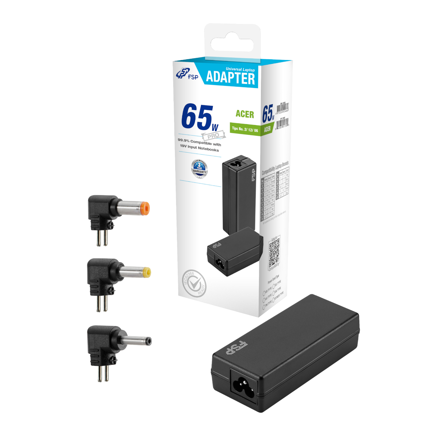 FSP NB Pro 65W Acer Universal Notebook Adapter