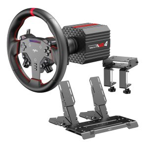 PXN VD4 Direct Drive Bundle 4nm FFB, W AS Steering Wheel, PD HM 2 Pedals (PD HM Brake&Throttle), and Z8 table clamp