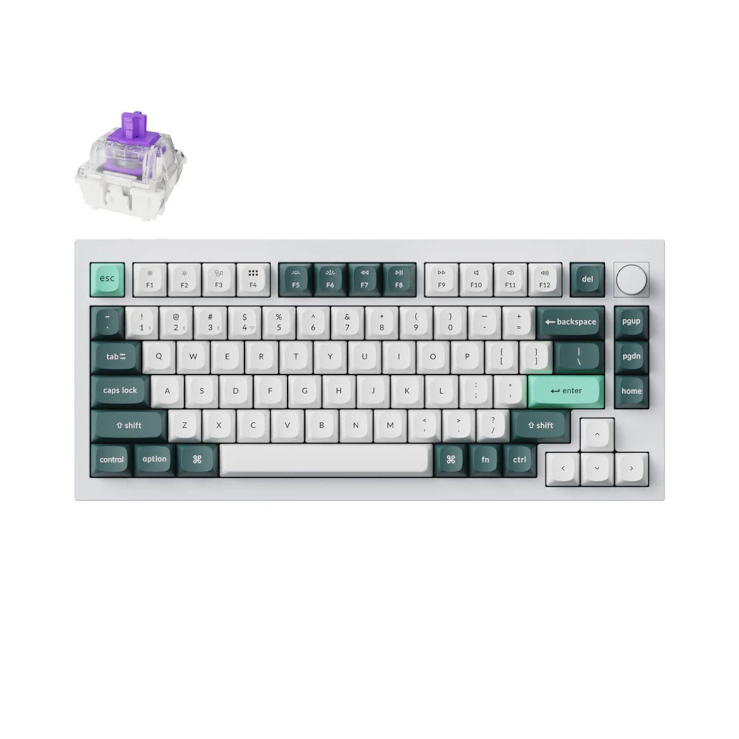 Keychron Q1 HE 75% Full Assembled Magnetic Switch Hot-Swap Gateron DBL-Rail Nebula Switch RGB Wireless Keyboard - White