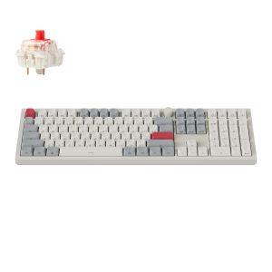 Keychron Q6 Max ANSI Full Size 108 Key Shell White Full Assembled Knob Red  RGB Hot-Swap Gateron Jupiter Switch BT/2.4GHz/Wired