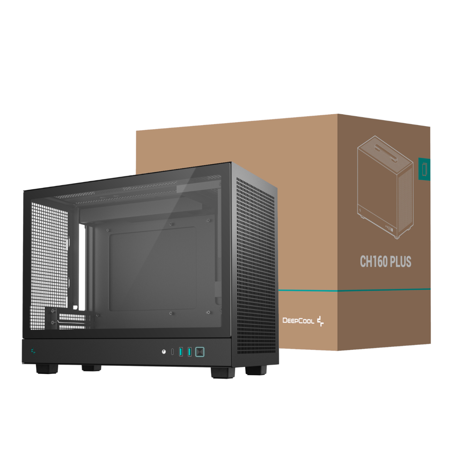 DeepCool CH160 Plus mATX Gaming Chassis Black