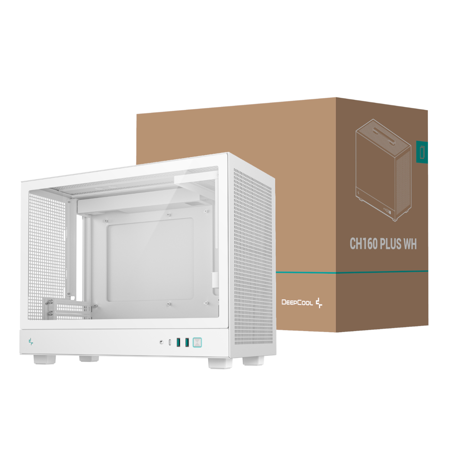 DeepCool CH160 Plus mATX Gaming Chassis White