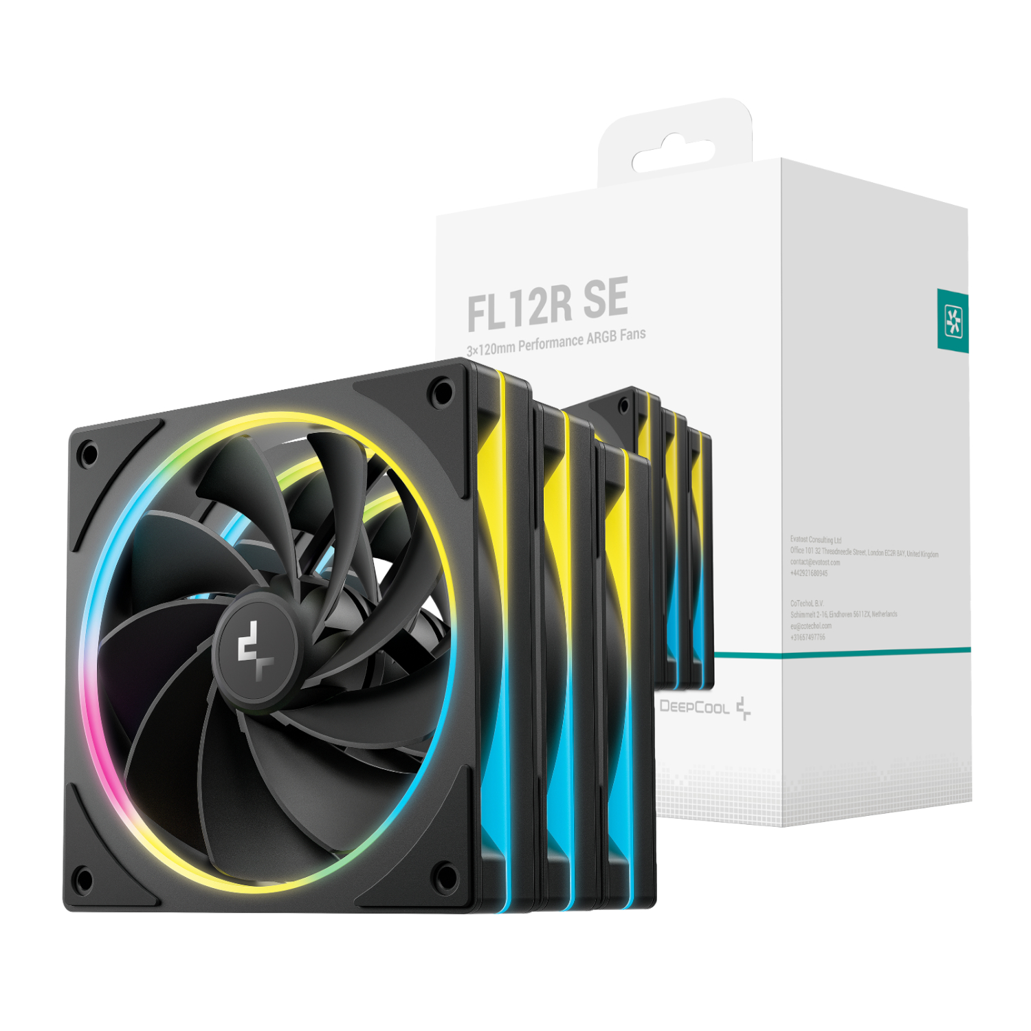 DeepCool FL12 SE Reverse 120 ARGB 3PACK Case Fan Black