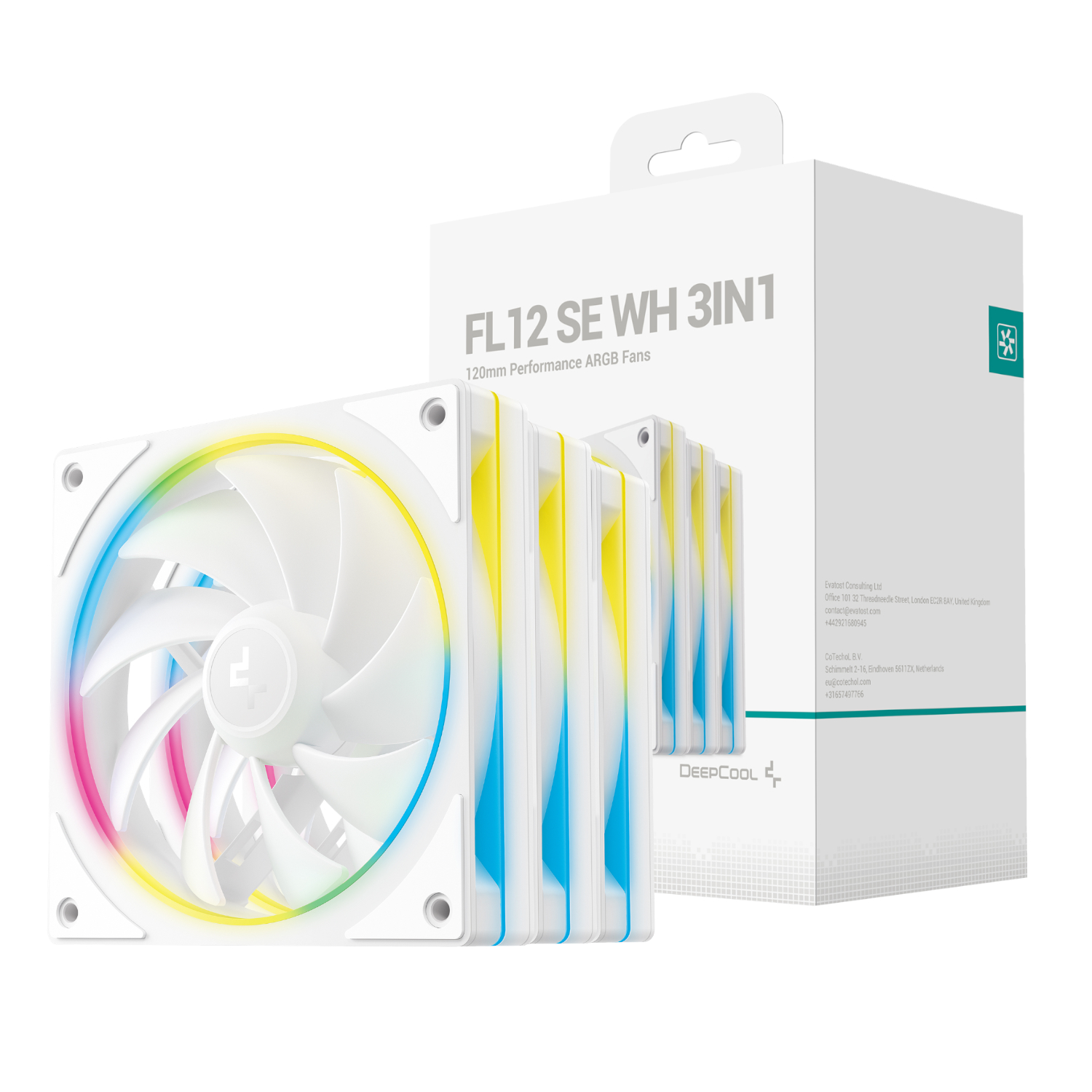 DeepCool FL12 SE 120 ARGB 3PACK Case Fan White