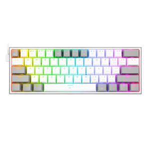 REDRAGON FIZZ Wired Mechanical Keyboard RGB 61Key Design - White / Grey