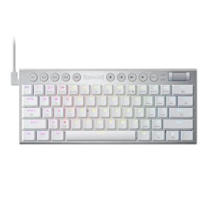 REDRAGON Horus Mini 61Key Red Switch RGB Low Profile Gaming Mechanical Keyboard - White