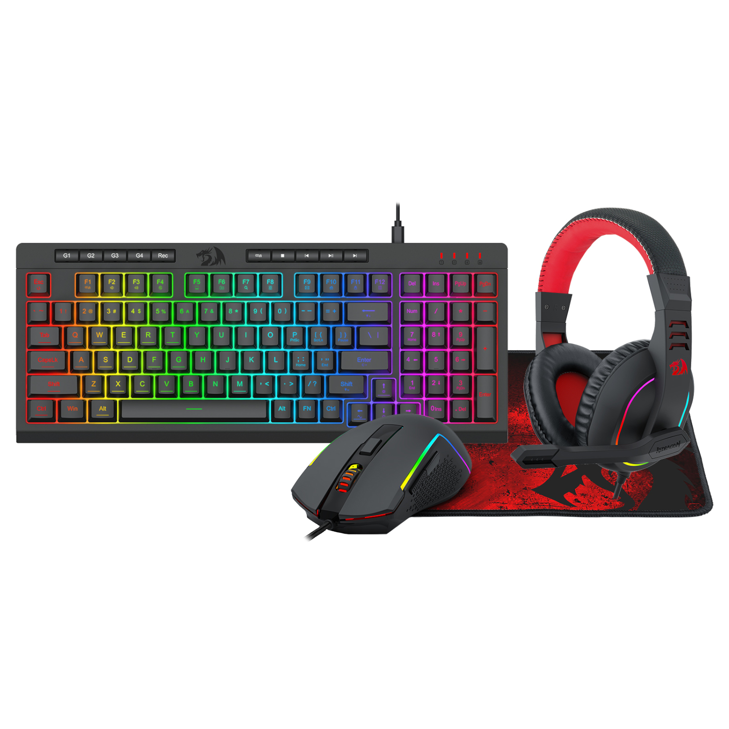 REDRAGON 4IN1 Gaming Combo K515-RGB + H120-RGB + M616-RGB + P016