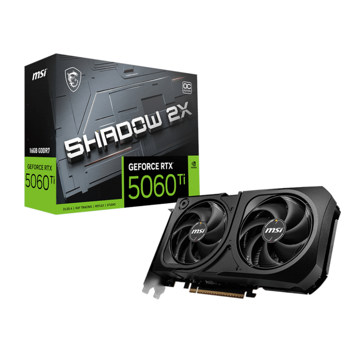 MSI Nvidia GeForce RTX 5060TI SHADOW 2x OC PLUS 16GB Graphics Card